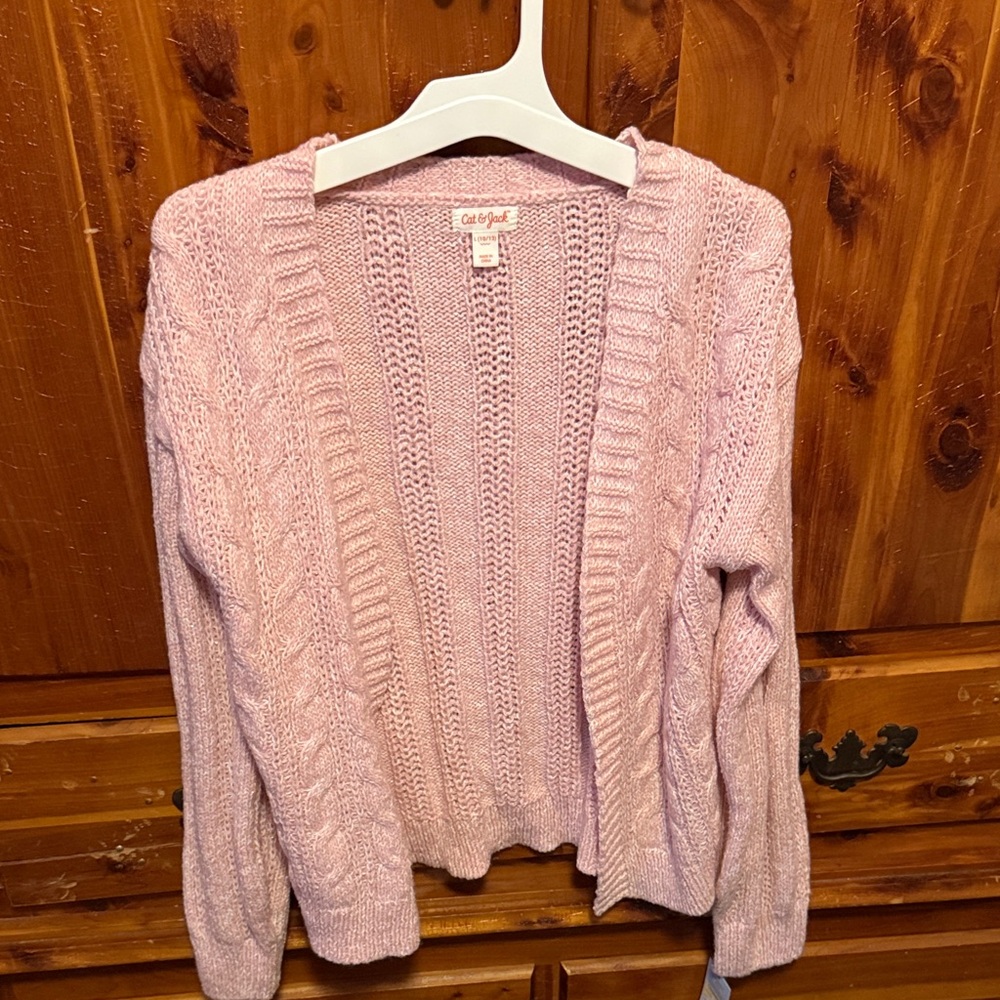 Cat & Jack Light Pink Cable Knit Cardigan